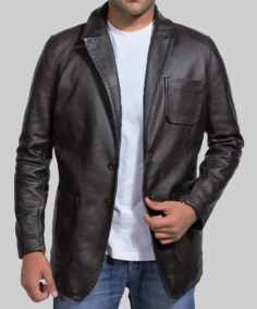 Men’s Black Leather Blazer - Trendy Leather Jackets