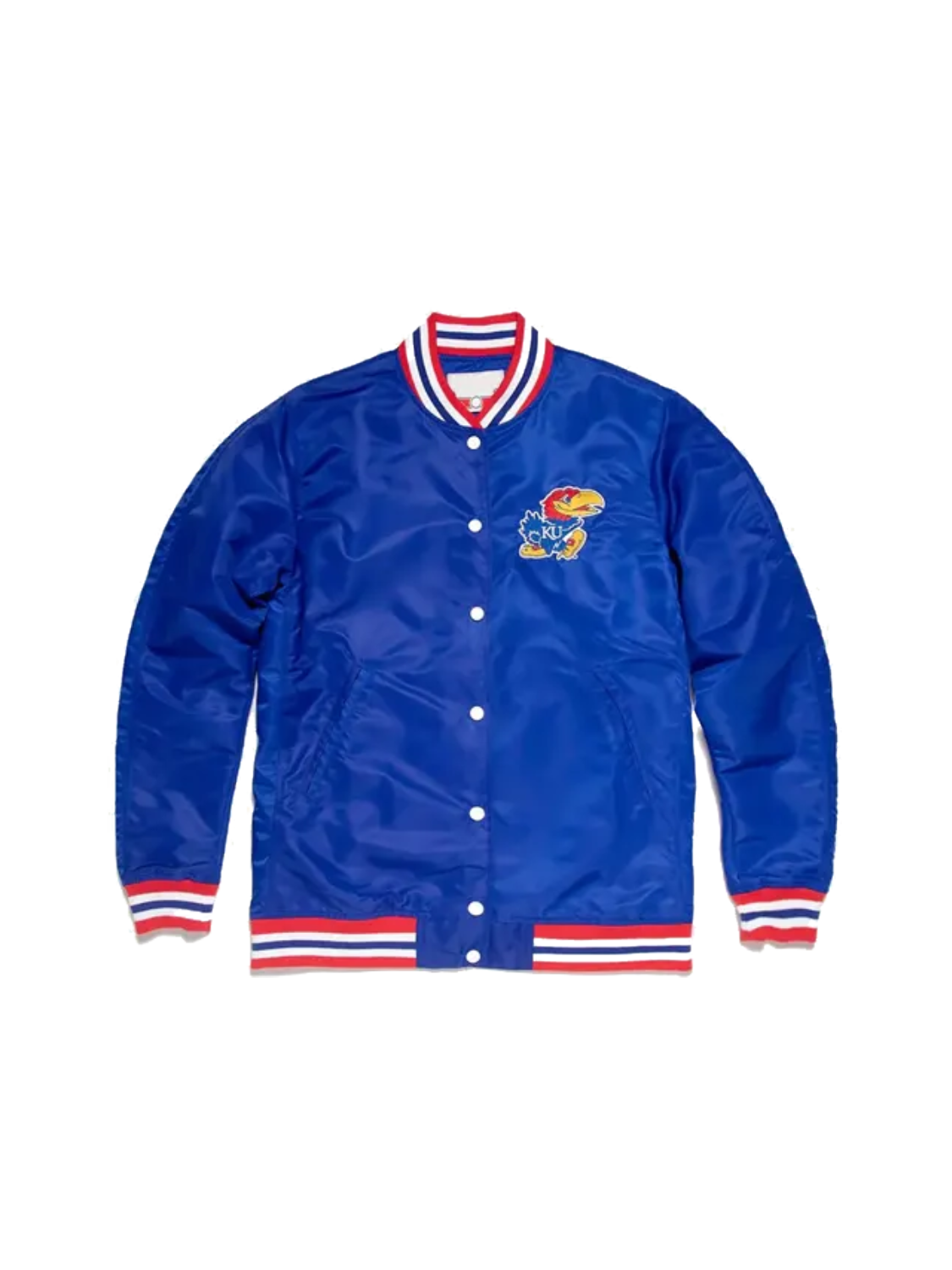 Script Kansas Jayhawks Royal Varisty Blue Jacket | Trendy Leather Jackets