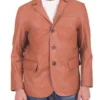Sean Men’s Tan Brown Leather Blazer
