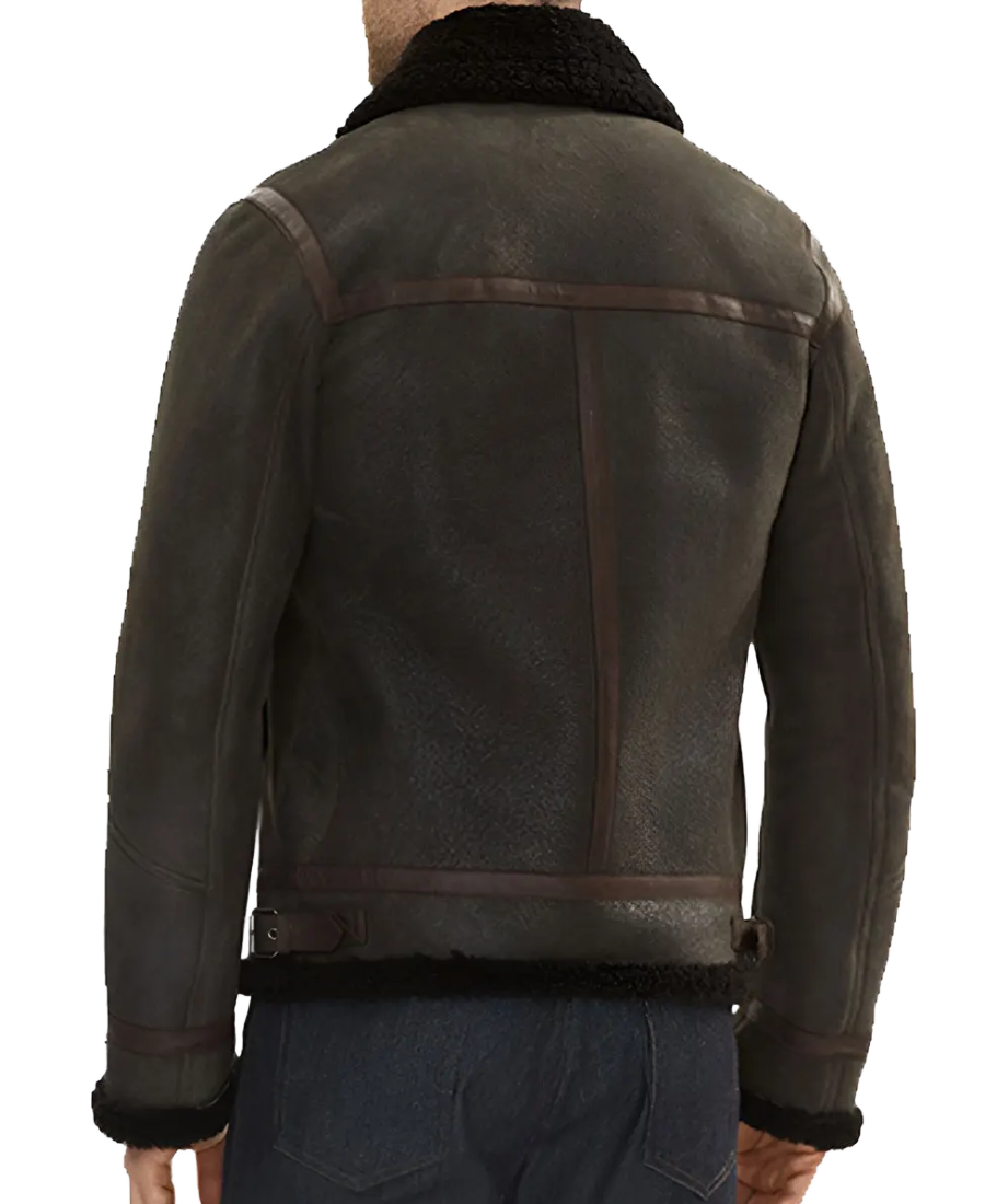 Shop Alberto Men’s Brown B-6 Bomber Leather Jacket
