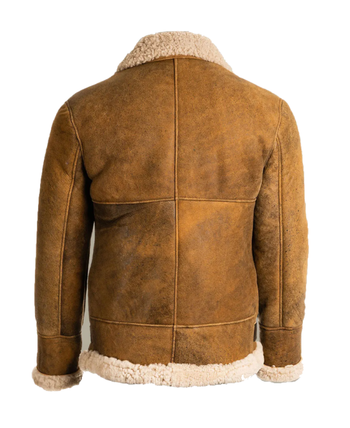 Shop Brad Men’s Brown B-3 Bomber Leather Jacket