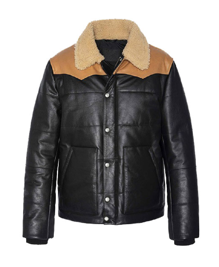 Shop Hardy B-3 Shearling Black Leather Aviator Jacket