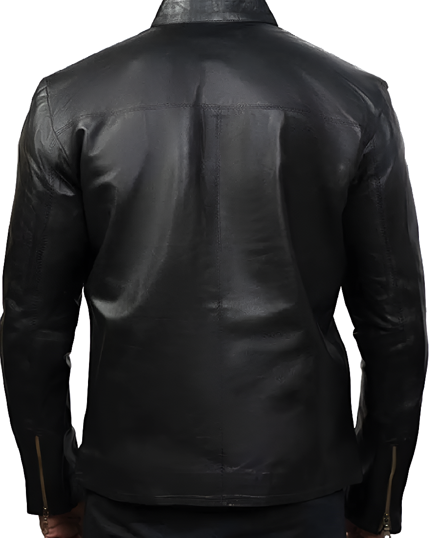 Shop The Charcoal Black Slim Fit Leather Jacket