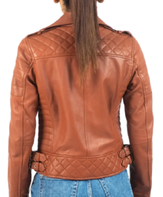 Shop The Women’s Brown Leather Biker Jacket - Trendy Leather Jackets