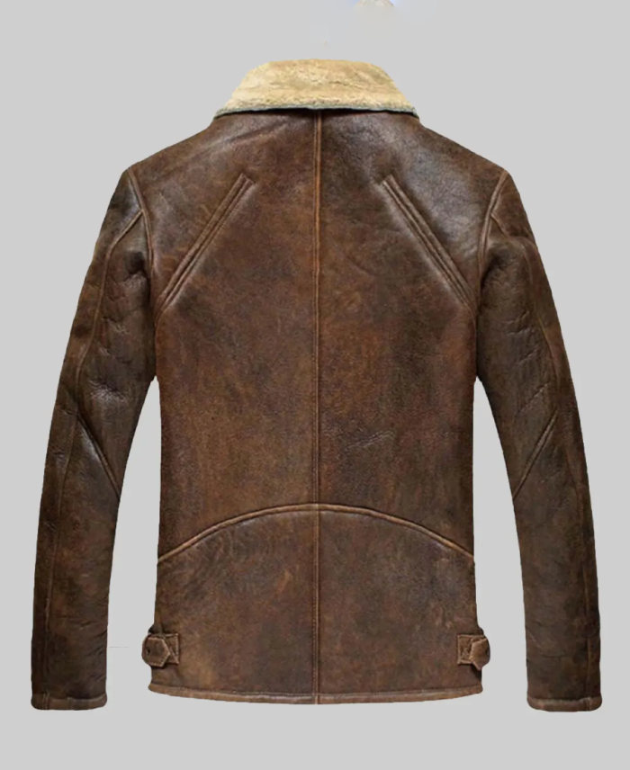 Shop The Jamie Men’s Distressed Brown Bomber Leather Jacket