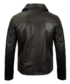 Shop The Mens Black Cowhide Leather Jacket Back