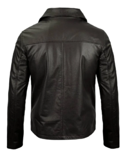 Shop The Mens Black Cowhide Leather Jacket Back