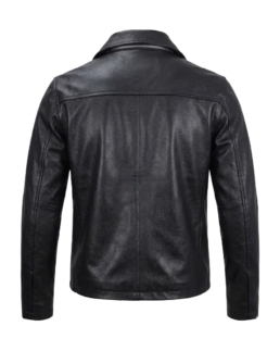 Shop The Mens Black Harrington Cowhide Leather Jacket Back
