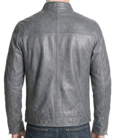 Shop The Men’s Grey Leather Motorcycle Jacket