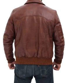 Shop The Ronald Men’s Distressed Brown Bomber Leather Jacket