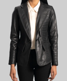 Black Women Leather Blazer - Trendy Leather Jackets
