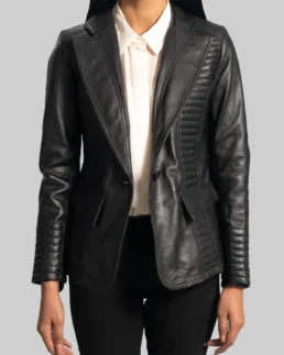 Black Women Leather Blazer - Trendy Leather Jackets