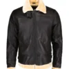 Steve Men’s Brown B-3 Bomber Leather Jacket