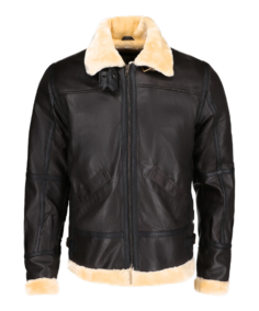 Steve Men’s Brown B-3 Bomber Leather Jacket