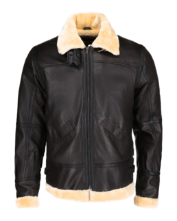 Steve Men’s Brown B-3 Bomber Leather Jacket