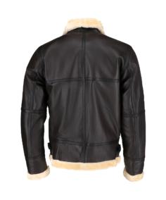 Steve Men’s Brown B-3 Bomber Leather Jacket Back