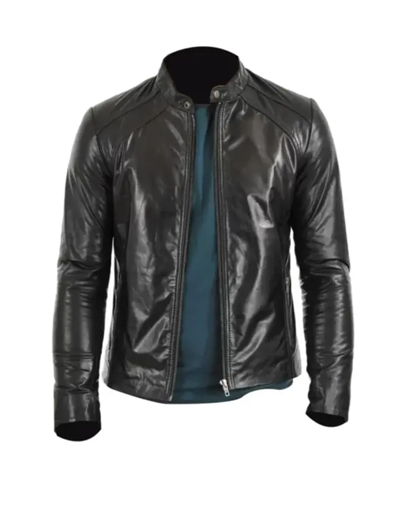 Stylish-Black-Leather-Cafe-Racer-Jacket.webp Stylish Black Leather Cafe Racer Jacket - Image 1
