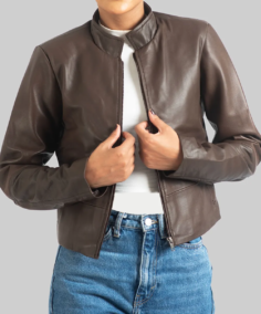 Women’s Dark Brown Leather Jacket - Trendy Leather Jackets