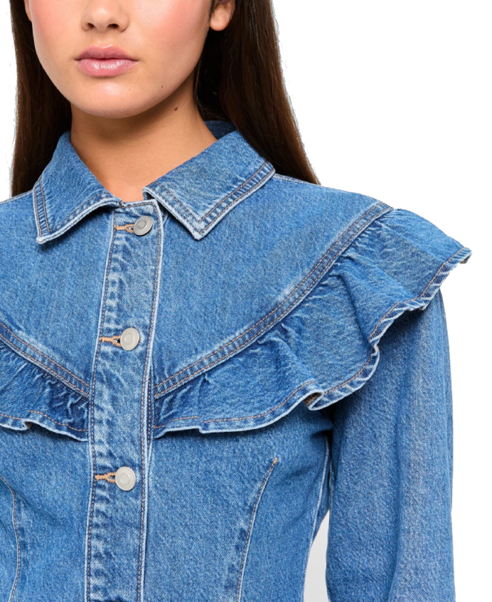 Target Denim Flounce Jacket Closeup