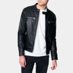 Black Men Leather Jacket - Image 3