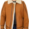 Tejan Men’s Brown B-3 Bomber Leather Jacket