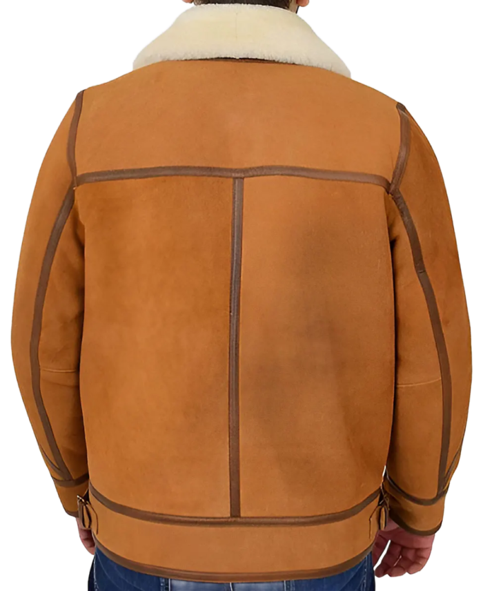 Tejan Men’s Brown B-3 Bomber Leather Jacket - Image 2