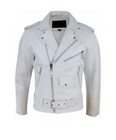 White Biker Protective Jacket - Trendy Leather Jackets