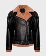 Women’s Black Leather Shearling Jacket