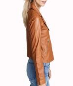 Women’s Brown Leather Jacket - Image 3