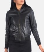 Women’s Classic Bomber Leather Jacket
