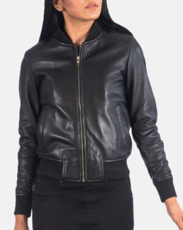 Women’s Classic Bomber Leather Jacket