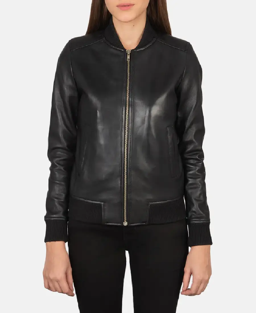 Women’s Classic Bomber Leather Jacket