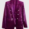 Women's Pink Sequin Blazer