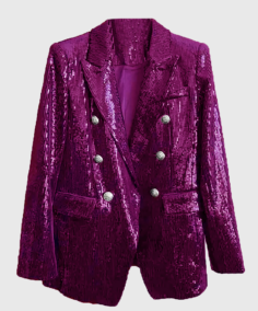 Women's Pink Sequin Blazer