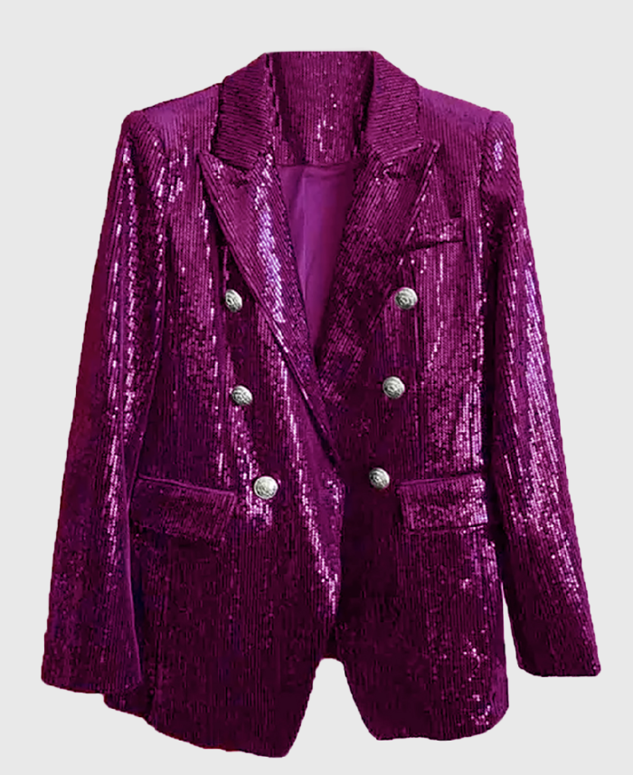 Women's Pink Sequin Blazer