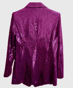 Women's Pink Sequin Blazer Back