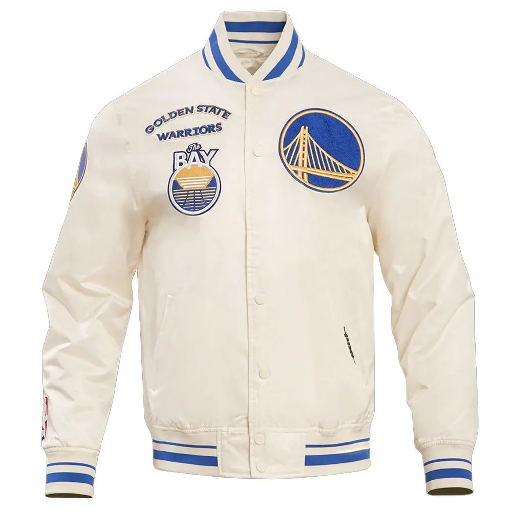 Golden-State-Warriors-Retro-Classic-Rib-White-Satin-Jacket.jpg Golden State Warriors Retro Classic Rib Jacket - Image 1