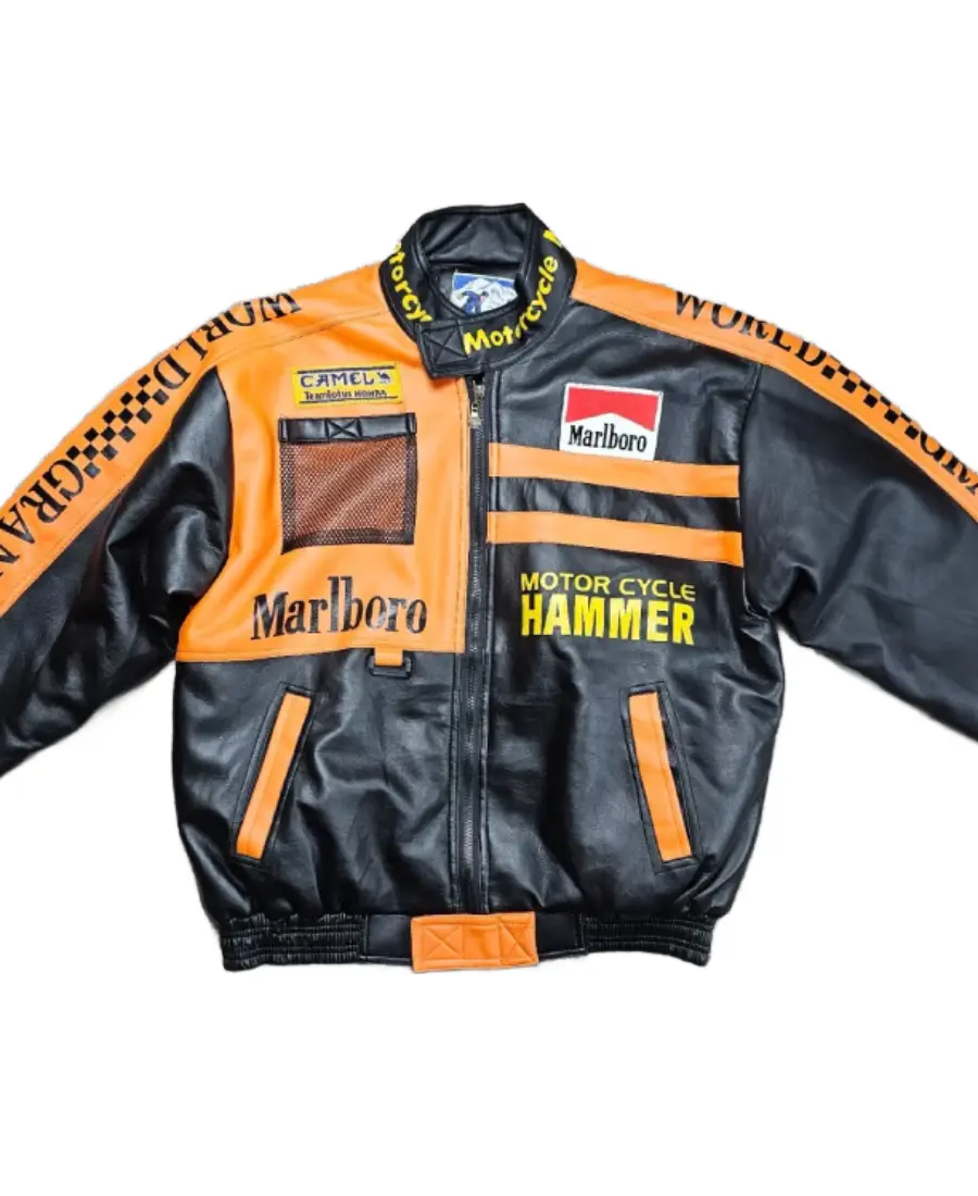 ジャケット・アウター 80s vintage racing leather bomber jacket Vintage 80s Brown Leather Bomber Racing Jacket & Removable Faux