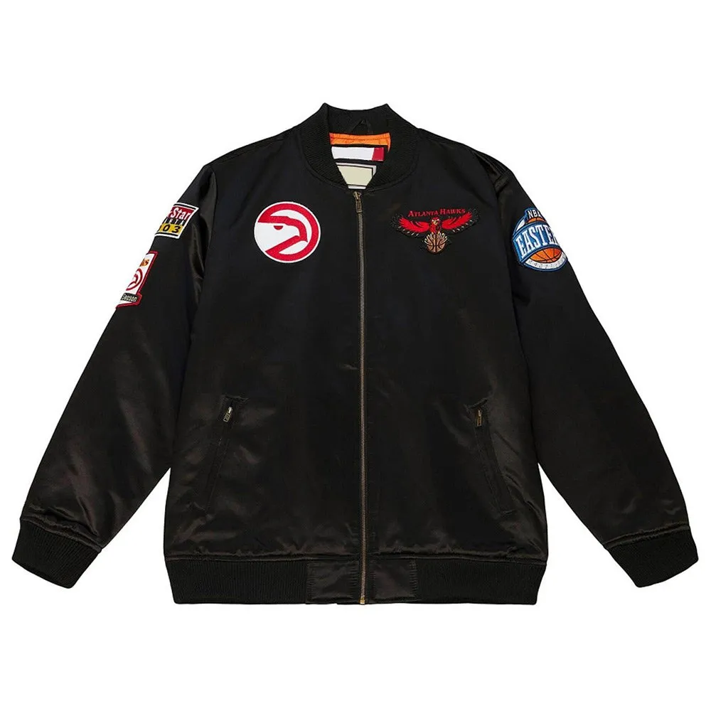 Atlanta-Hawks-Flight-Bomber-Jacket.jpg Atlanta Hawks Flight Satin Jacket - Image 1