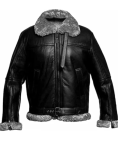 Men’s B3 Black Shearling Bomber Jacket
