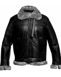 Men’s B3 Black Shearling Bomber Jacket