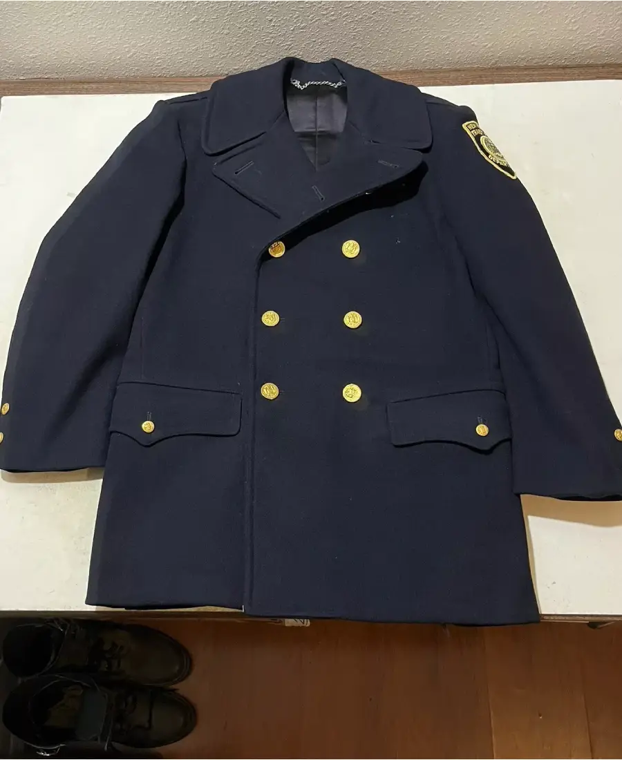 Vintage New York Police Wool Reefer Choker Coat Jacket Vintage New York Police Wool Reefer Choker Coat Jacket