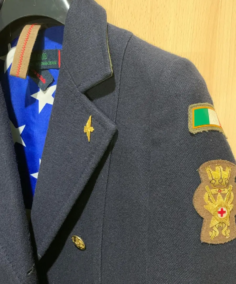 Women's Navy Coat Close Up