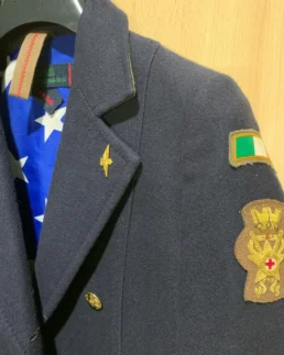 Women's Navy Coat Close Up