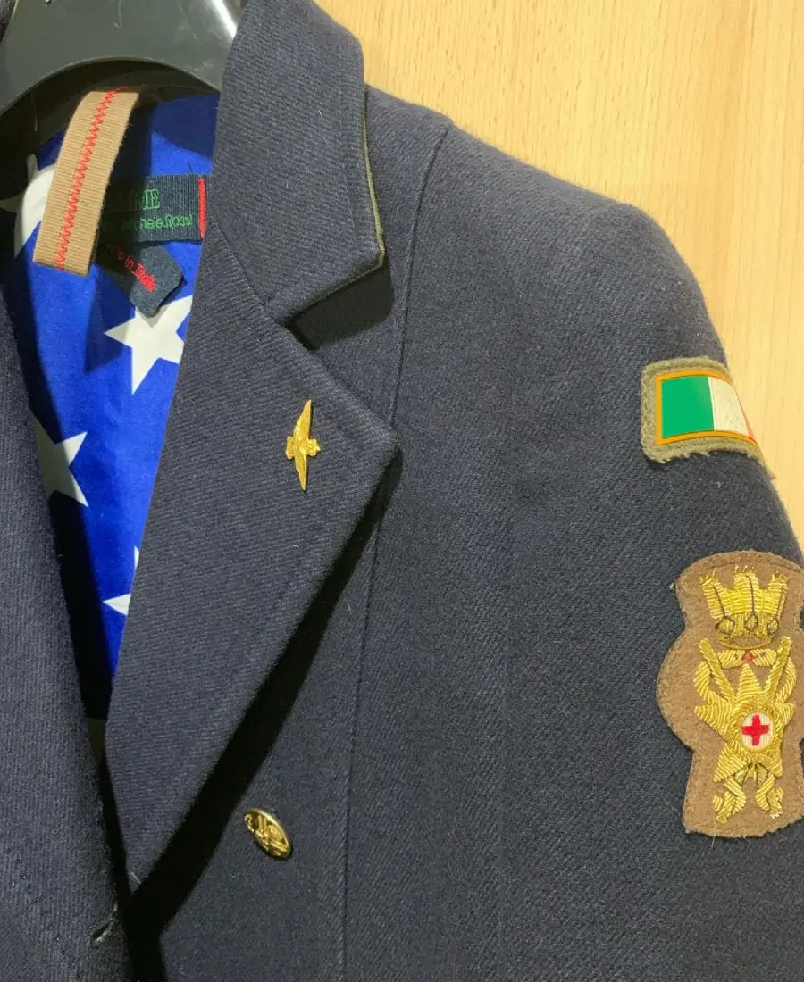 Women's Navy Coat Close Up