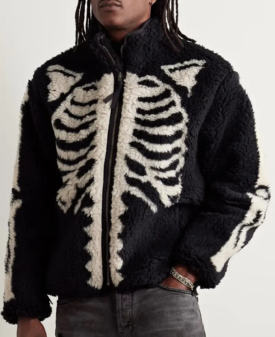 Kapital Skeleton Bone Fleece Jacket | Trendy Leather Jackets