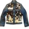 Men's Cowhide Western Cowboy Denim Jacket