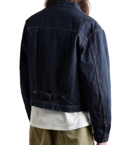 Men's Navy Denim Jacket Back