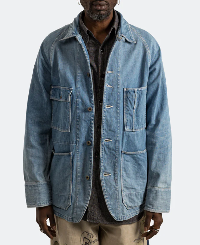 Men's Panelled Blue Denim Jacket