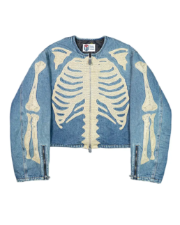Men's Skeleton Blue Denim Jacket